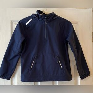 CCM Kids Navy Blue Windbreaker with Hood Sz Small